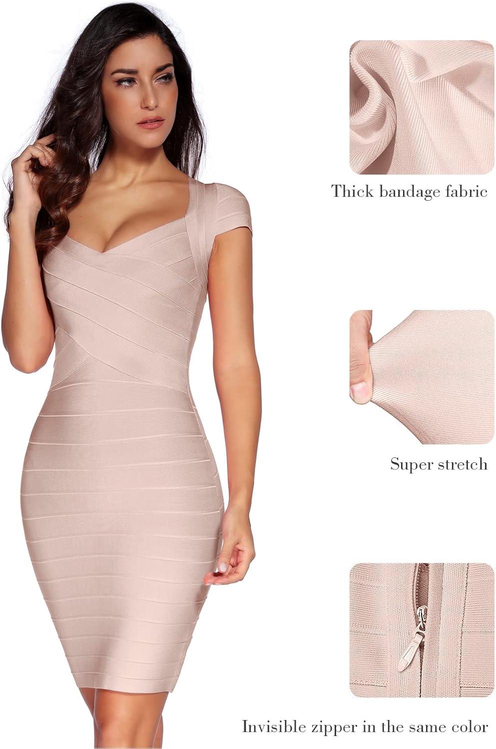imagemeilun Sexy Backless Laceup Short Prom Homecoming Dress Short Sleeve Bodycon Cocktail Party Club DressBeige