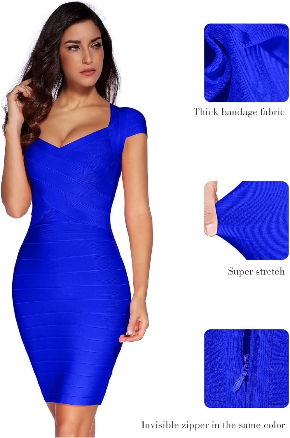 imagemeilun Sexy Backless Laceup Short Prom Homecoming Dress Short Sleeve Bodycon Cocktail Party Club DressBlue