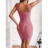 Halter Bandage Dresses for Women Mini Cocktail Dress Wedding Guest Dresses(Antipink)