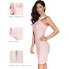 Halter Bandage Dresses for Women Mini Cocktail Dress Wedding Guest Dresses(Beige)
