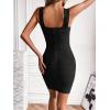 Halter Bandage Dresses for Women Mini Cocktail Dress Wedding Guest Dresses(Black)