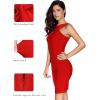 Halter Bandage Dresses for Women Mini Cocktail Dress Wedding Guest Dresses(Red)