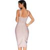 Midi Bodycon Bandage Dresses for Women Semi-Formal Cocktail Dresses Wedding Guest Dress(Beige)