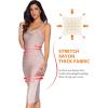 Midi Bodycon Bandage Dresses for Women Semi-Formal Cocktail Dresses Wedding Guest Dress(Beige)