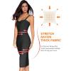 Midi Bodycon Bandage Dresses for Women Semi-Formal Cocktail Dresses Wedding Guest Dress(Black)