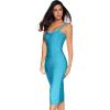 Midi Bodycon Bandage Dresses for Women Semi-Formal Cocktail Dresses Wedding Guest Dress(Blue)