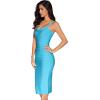 Midi Bodycon Bandage Dresses for Women Semi-Formal Cocktail Dresses Wedding Guest Dress(Blue)