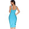 Midi Bodycon Bandage Dresses for Women Semi-Formal Cocktail Dresses Wedding Guest Dress(Blue)