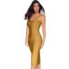 Midi Bodycon Bandage Dresses for Women Semi-Formal Cocktail Dresses Wedding Guest Dress(Ginger)