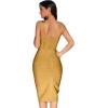 Midi Bodycon Bandage Dresses for Women Semi-Formal Cocktail Dresses Wedding Guest Dress(Ginger)