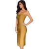 Midi Bodycon Bandage Dresses for Women Semi-Formal Cocktail Dresses Wedding Guest Dress(Ginger)