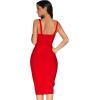 Midi Bodycon Bandage Dresses for Women Semi-Formal Cocktail Dresses Wedding Guest Dress(Red1)