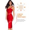 Midi Bodycon Bandage Dresses for Women Semi-Formal Cocktail Dresses Wedding Guest Dress(Red1)