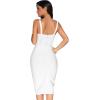 Midi Bodycon Bandage Dresses for Women Semi-Formal Cocktail Dresses Wedding Guest Dress(White)