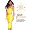 Midi Bodycon Bandage Dresses for Women Semi-Formal Cocktail Dresses Wedding Guest Dress(Yellow)