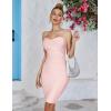 Women’s Bandage Straless Dress Bodycon Rainbow Cocktail Party Dress(Beige)