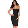 Women’s Bandage Straless Dress Bodycon Rainbow Cocktail Party Dress(Black)