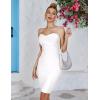 Women’s Bandage Straless Dress Bodycon Rainbow Cocktail Party Dress(White)
