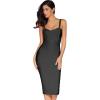 Midi Bodycon Bandage Dresses for Women Semi-Formal Cocktail Dresses Wedding Guest Dress(Black)