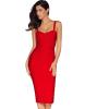 Midi Bodycon Bandage Dresses for Women Semi-Formal Cocktail Dresses Wedding Guest Dress(Red1)