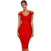 meilun Cold Shoulder Bandage Bodycon Dress for Women Wedding Guest Dress Birthday Party Event Dress(Red)
