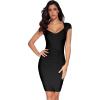 meilun Sexy Backless Lace-up Short Prom Homecoming Dress Short Sleeve Bodycon Cocktail Party Club Dress(A-black)