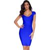 meilun Sexy Backless Lace-up Short Prom Homecoming Dress Short Sleeve Bodycon Cocktail Party Club Dress(Blue)