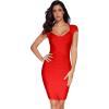 meilun Sexy Backless Lace-up Short Prom Homecoming Dress Short Sleeve Bodycon Cocktail Party Club Dress(Red)