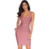 meilun Women’s Celebrity Bandage Bodycon Dress Strap Party Pencil Dress(Antipink)