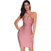 meilun Women’s Celebrity Bandage Bodycon Dress Strap Party Pencil Dress(Antipink3)