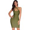 meilun Women’s Celebrity Bandage Bodycon Dress Strap Party Pencil Dress(Olive)