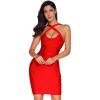 meilun Women’s Celebrity Bandage Bodycon Dress Strap Party Pencil Dress(Red3)