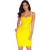 meilun Women’s Celebrity Bandage Bodycon Dress Strap Party Pencil Dress(Yellow)