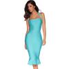 meilun Womens Halter Fishtail Bandage Party Dress Elegant Wedding Guest Dress(Norse Blue)