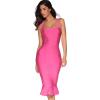 meilun Womens Halter Fishtail Bandage Party Dress Elegant Wedding Guest Dress(Rose)