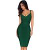 meilun Womens Rayon Belt Detail Bandage Bodycon Party Dress(Green)