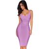 meilun Womens Rayon Belt Detail Bandage Bodycon Party Dress(Lightpurple)