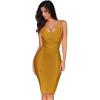 meilun Womens Rayon Belt Detail Bandage Bodycon Party Dress(Olive)