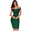 meilun Women’s Rayon Off Shoulder Bandage Bodycon Party Dress(Green)