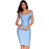 meilun Women’s Rayon Off Shoulder Bandage Bodycon Party Dress(Ice Blue)