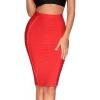 meilun Women’s Waist Sheath Straight Bandage Midi Skirt Pencil Dress(Red)
