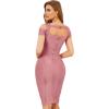 meilun Cold Shoulder Bandage Bodycon Dress for Women Wedding Guest Dress Birthday Party Event Dress(Antipink)