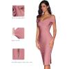 meilun Cold Shoulder Bandage Bodycon Dress for Women Wedding Guest Dress Birthday Party Event Dress(Antipink)