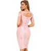 meilun Cold Shoulder Bandage Bodycon Dress for Women Wedding Guest Dress Birthday Party Event Dress(Pink)