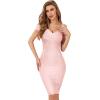 meilun Cold Shoulder Bandage Bodycon Dress for Women Wedding Guest Dress Birthday Party Event Dress(Pink)