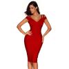 meilun Cold Shoulder Bandage Bodycon Dress for Women Wedding Guest Dress Birthday Party Event Dress(Red)