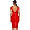 meilun Cold Shoulder Bandage Bodycon Dress for Women Wedding Guest Dress Birthday Party Event Dress(Red)