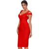 meilun Cold Shoulder Bandage Bodycon Dress for Women Wedding Guest Dress Birthday Party Event Dress(Red)