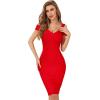 meilun Cold Shoulder Bandage Bodycon Dress for Women Wedding Guest Dress Birthday Party Event Dress(Red1)