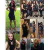 meilun Hight Neck Cut Out Bandage Dress Mini Formal Party Gowns Wedding Guest Dress for Women(Black)